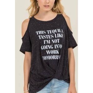Francescas Tequila Cold Shoulder Shirt